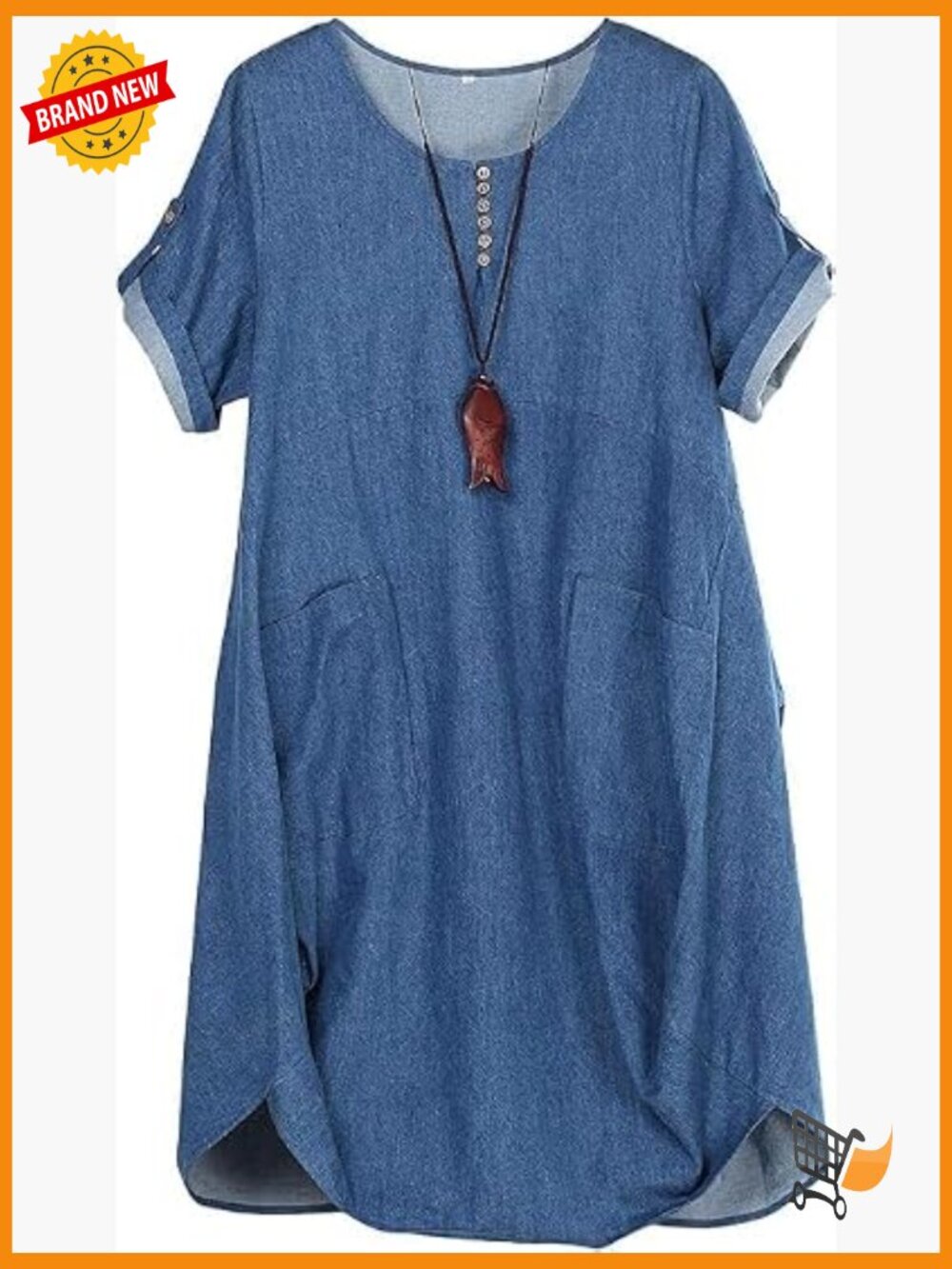 Womens Oversize Casual Midi Dress with Pockets Ruffled Swing Dress